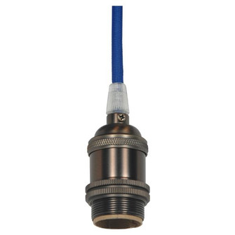 Medium base lampholder; 4pc. Solid brass; prewired; Uno ring; 10ft. 18/2 SVT Dark Blue Cord; Dark (27|80/2457)