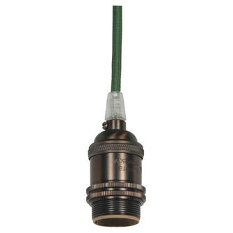 Medium base lampholder; 4pc. Solid brass; prewired; Uno ring; 10ft. 18/2 SVT Dark Green Cord; Dark (27|80/2458)