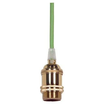 Medium base lampholder; 4pc. Solid brass; prewired; Uno ring; 10ft. 18/2 SVT Light Green Cord; (27|80/2460)