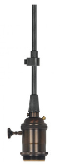 Medium base lampholder; 4pc. Solid brass; pre-wired; On/Off; 2 Uno rings; 10ft. 18/3 SVT Black Cord; (27|80/2580)