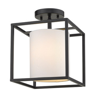 Golden Lighting Manhattan 1-light Semi-Flush Mount in Matte Black (36|2243-1SF BLK-MWS)