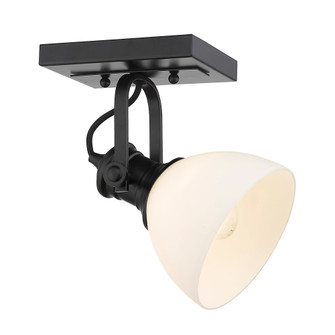 Yep by Golden Lighting Hines 1-light Adjustable Semi-Flush Mount in Matte Black and Opal Glass (36|3118-1SF BLK-OP)