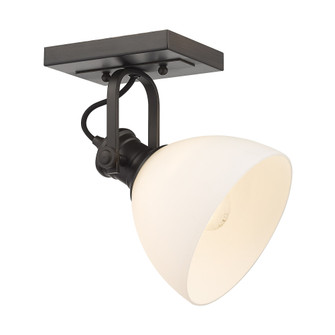 Yep by Golden Lighting Hines 1-light Adjustable Semi-Flush Mount in Rubbed Bronze and Opal Glass (36|3118-1SF RBZ-OP)