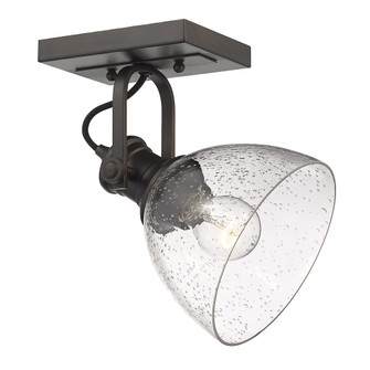 Yep by Golden Lighting Hines 1-light Adjustable Semi-Flush Mount in Rubbed Bronze and Seeded Glass (36|3118-1SF RBZ-SD)