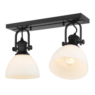 Yep by Golden Lighting Hines 2-light Semi-Flush Mount in Matte Black and Opal Glass (36|3118-2SF BLK-OP)