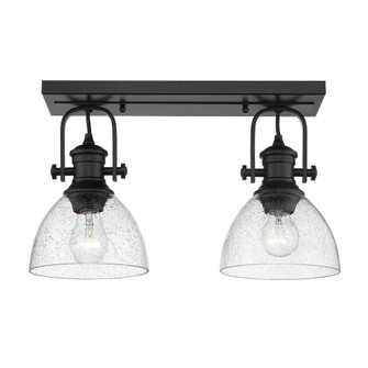 Hines 2-Light Semi-Flush in Matte Black with Seeded Glass (36|3118-2SF BLK-SD)