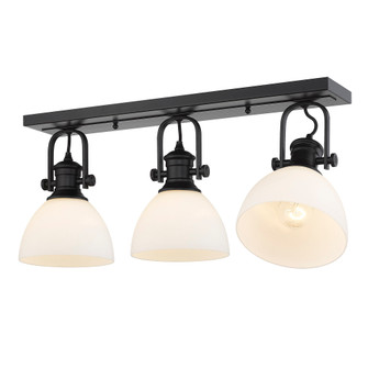 Yep by Golden Lighting Hines 3-light Semi-Flush Mount in Matte Black and Opal Glass (36|3118-3SF BLK-OP)