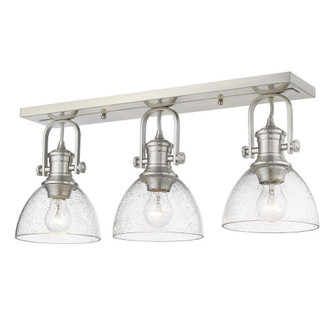 Hines 3-Light Semi-Flush in Pewter with Seeded Glass (36|3118-3SF PW-SD)