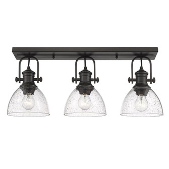 Hines 3-Light Semi-Flush in Rubbed Bronze with Seeded Glass (36|3118-3SF RBZ-SD)