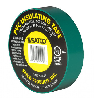 PVC Electrical Tape; 3/4'' x 60 Foot; Green (27|90/1910)
