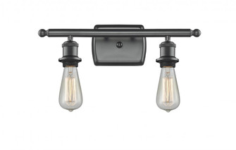 Bare Bulb - 2 Light - 16 inch - Matte Black - Bath Vanity Light (3442|516-2W-BK-LED)