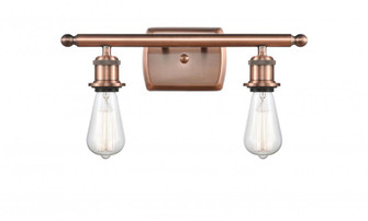 Bare Bulb - 2 Light - 16 inch - Antique Copper - Bath Vanity Light (3442|516-2W-AC)