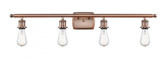 Bare Bulb - 4 Light - 36 inch - Antique Copper - Bath Vanity Light (3442|516-4W-AC-LED)