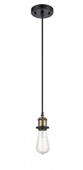 Bare Bulb - 1 Light - 5 inch - Black Antique Brass - Cord hung - Mini Pendant (3442|516-1P-BAB-LED)