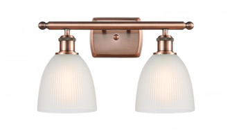 Castile - 2 Light - 16 inch - Antique Copper - Bath Vanity Light (3442|516-2W-AC-G381-LED)