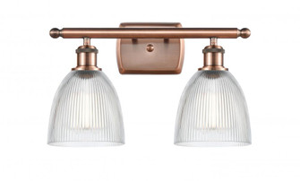 Castile - 2 Light - 16 inch - Antique Copper - Bath Vanity Light (3442|516-2W-AC-G382-LED)