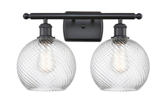 Twisted Swirl 2 Light Bath Vanity Light part of the Ballston Collection (3442|516-2W-BK-G1214-8)
