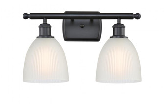 Castile - 2 Light - 16 inch - Matte Black - Bath Vanity Light (3442|516-2W-BK-G381)