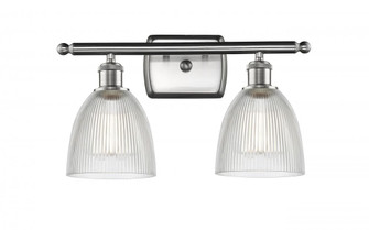 Castile - 2 Light - 16 inch - Brushed Satin Nickel - Bath Vanity Light (3442|516-2W-SN-G382-LED)
