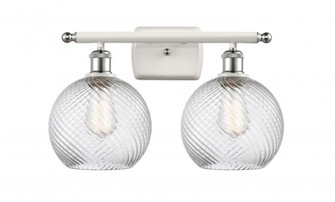 Twisted Swirl 2 Light Bath Vanity Light part of the Ballston Collection (3442|516-2W-WPC-G1214-8-LED)