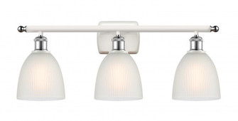 Castile - 3 Light - 26 inch - White Polished Chrome - Bath Vanity Light (3442|516-3W-WPC-G381-LED)