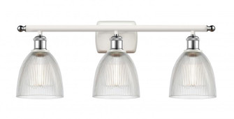 Castile - 3 Light - 26 inch - White Polished Chrome - Bath Vanity Light (3442|516-3W-WPC-G382-LED)