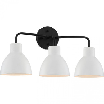 Sloan - 3 Light Vanity; Matte Black Finish with White Shade (81|60/6786)