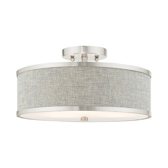 3 Lt Brushed Nickel Semi Flush (108|60423-91)