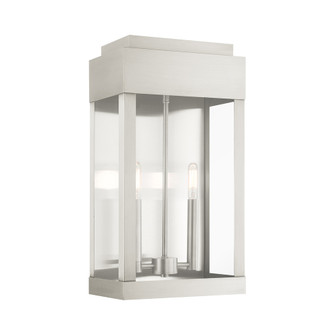 2 Lt Brushed Nickel  Outdoor Wall Lantern (108|21238-91)