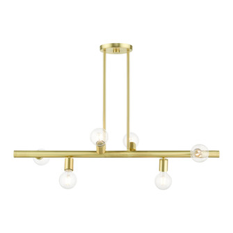 6 Lt Satin Brass Linear Chandelier (108|45866-12)
