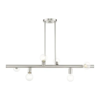 6 Lt Brushed Nickel Linear Chandelier (108|45866-91)