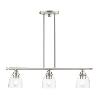 3 Lt Brushed Nickel Linear Chandelier (108|46337-91)
