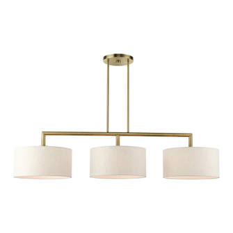 3 Lt Antique Brass Linear Chandelier (108|49293-01)