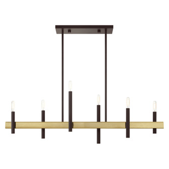 6 Lt Bronze Linear Chandelier (108|49336-07)