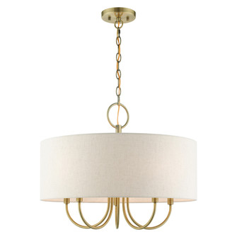 5 Lt Antique Brass Pendant Chandelier (108|49805-01)
