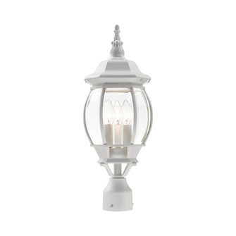 3 Lt Textured White Outdoor Post Top Lantern (108|7526-13)