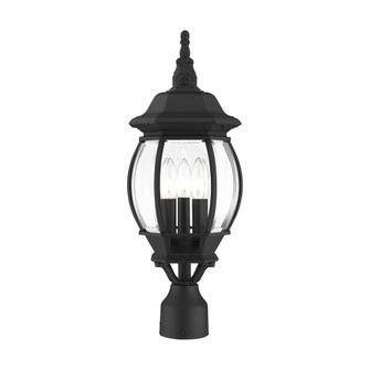 3 Lt Textured Black  Outdoor Post Top Lantern (108|7526-14)