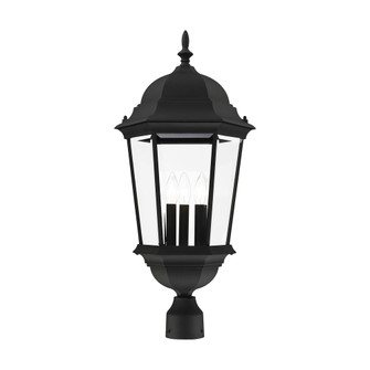 3 Lt Textured Black Outdoor Post Top Lantern (108|7568-14)