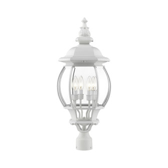 4 Lt Textured White Outdoor Post Top Lantern (108|7703-13)