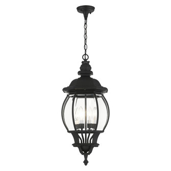 4 Lt Textured Black Outdoor Pendant Lantern (108|7705-14)
