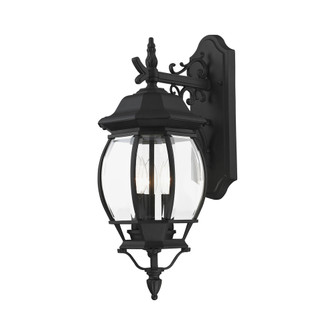 3 Lt Textured Black Outdoor Wall Lantern (108|7707-14)