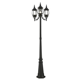 3 Lt Textured Black Outdoor Post Light (108|7710-14)