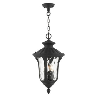 3 Lt Textured Black Outdoor Pendant Lantern (108|7858-14)