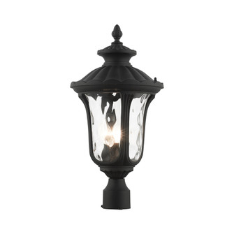 3 Lt Textured Black Outdoor Post Top Lantern (108|7859-14)