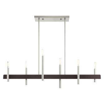 6 Lt Brushed Nickel Linear Chandelier (108|49336-91)