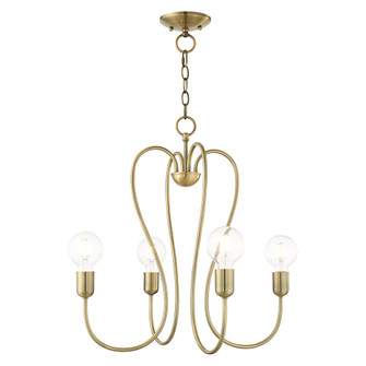 4 Lt Antique Brass Chandelier (108|41364-01)
