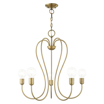 5 Lt Antique Brass Chandelier (108|41365-01)