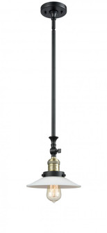 Halophane - 1 Light - 9 inch - Black Antique Brass - Stem Hung - Adjustable Mini Pendant (3442|206-BAB-G1-LED)