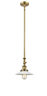 Halophane - 1 Light - 9 inch - Brushed Brass - Stem Hung - Adjustable Mini Pendant (3442|206-BB-G1)