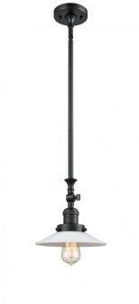 Halophane - 1 Light - 9 inch - Matte Black - Stem Hung - Adjustable Mini Pendant (3442|206-BK-G1-LED)
